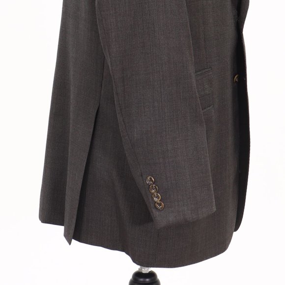 J. Hilburn 43L Brown Solid 2-Button Sport Coat Blazer Jacket G089 - Picture 6 of 11